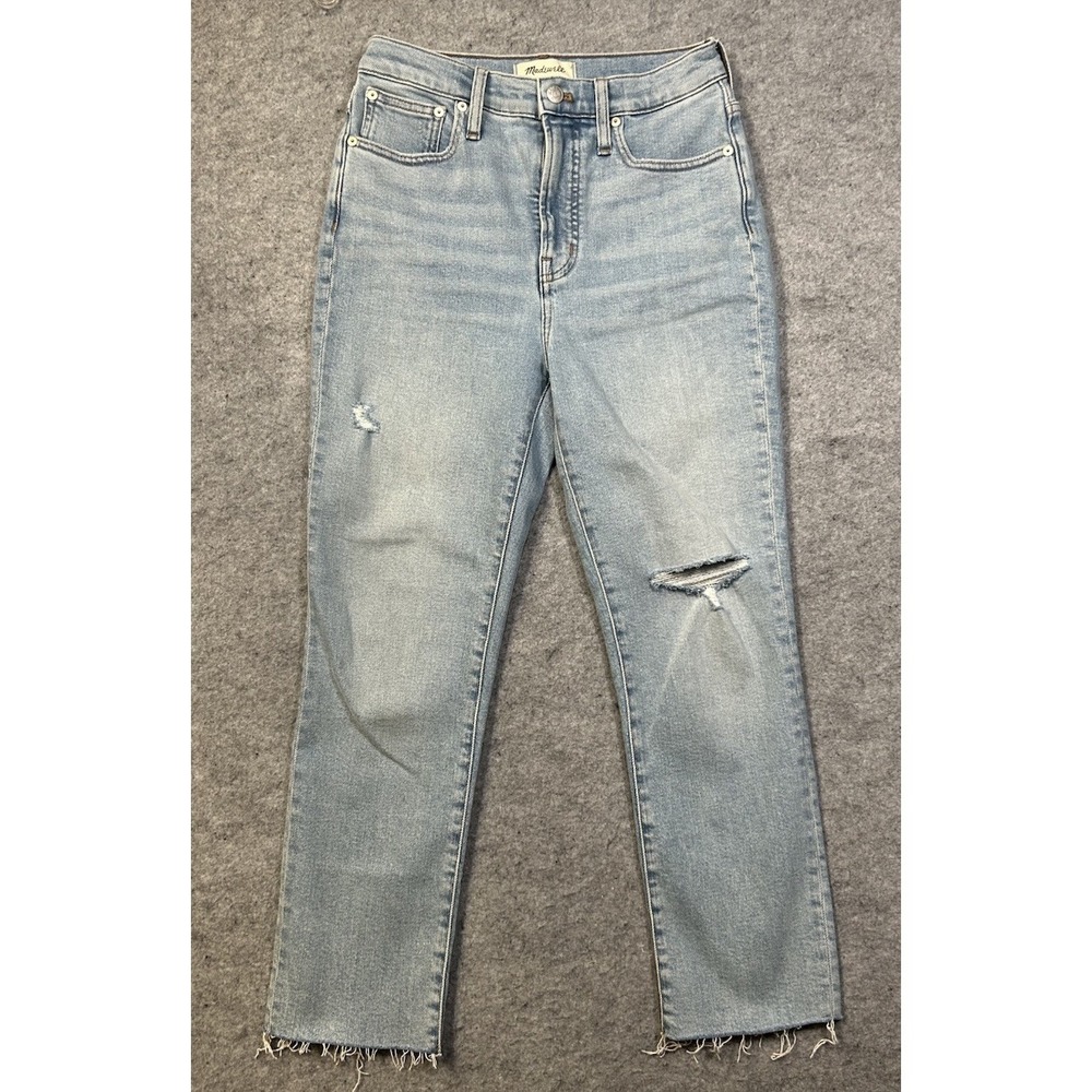 Madewell Jeans Womens 25P The Perfect Vintage Jean Raw Hem High Waist Distressed